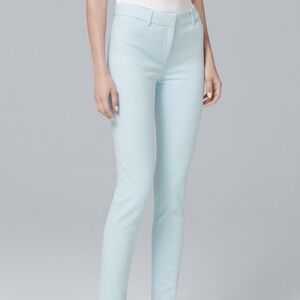 WHBM Comfort Stretch Slim Ankle Pants Mid Rise Shoreline Blue Pockets Size 8